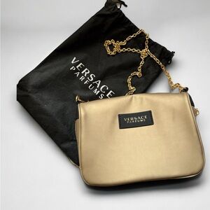 Versace Parfums Gold Crossbody Bag with dust bag – Rare Collector’s Item